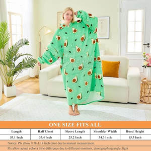 Couverture à capuche confortable et portable en polyester / polaire, tissu doux surdimensionné, couverture à capuche chaude pour adultes - Product Image 3