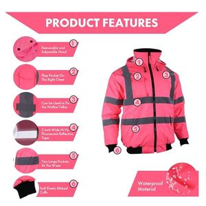 Chaqueta Cortavientos de Seguridad Reflectante Impermeable de Alta Calidad para Hombre, Diseño Personalizado de Lona con Múltiples Bolsillos para Invierno - Product Image 3