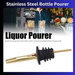 Vertedores modernos de corcho para vino y licor de acero inoxidable 304, vertedores de botellas con boquilla cónica de goma, herramientas de barra directas de fábrica - Product Image 2