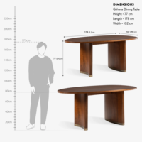 Mesa de Comedor de Madera Maciza de Lujo con Cubierta de Mármol, Diseño Moderno, Alta Calidad, Duradera, Ecológica, Hecha a Mano, Portátil, para Hotel o Villa