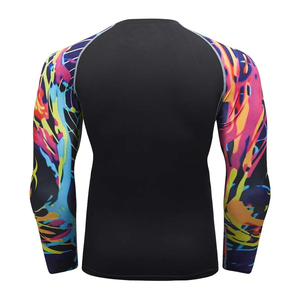 Sublimation <b>Printed</b> Spandex Bjj Quick-dry Men Compression Shirt Top Long Sleeve Sports Baselayer Running Dry Rash Guard - Product Image 2