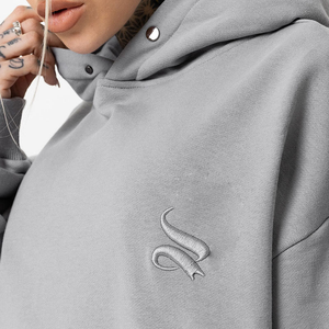 Nouveau sweat à capuche d'hiver tendance pour femmes, style ample, épaules tombantes, 100% coton, respirant, écologique, logo personnalisé - Product Image 5
