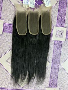 Fermeture frontale 2024 prix usine vente chaude 4x4 5x5 13x4 13x6 100% cheveux humains raides dentelle transparente - Product Image 4