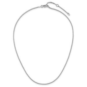 Bracelet chaîne et maillons ajustable Leslie's SS plaqué rhodium 1,4 mm, style boîte 1in+1in, tendance - Product Image 4