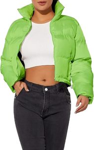 Nouveau hiver femmes épais respirant tissé Nylon doublure bouffant Bomber veste à manches longues grande taille décontracté - Product Image 4