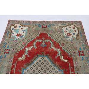 0.4x8.4 ft Rug, Turkish Vintage <b>Runner</b> Rug, <b>Red</b> Wool Rug - Product Image 5