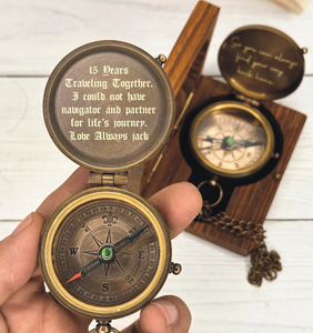 Brújula personalizada, brújula de reloj de sol, regalo de aniversario, regalos de marido, regalo de parejas, regalos de Navidad - Product Image 2