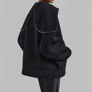 Sweat-shirt à capuche zippé personnalisé pour hommes, vêtements de rue décontractés courts pour l'hiver à motif solide - Product Image 5