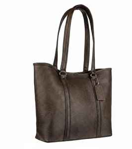 Brown Genuine Leather <b>Vintage</b> Fashion <b>Tote</b> <b>Bag</b> for Women Two Handles Zipper Closure Water Resistant Dark Chocolate Office Travel - Product Image 1