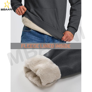 Men's Sweatshirt <b>Sherpa</b> Fleece <b>Lined</b> Warm Thermal Winter Workwear Men's Windproof Heavyweight <b>Hoodie</b> Pullover - Product Image 4