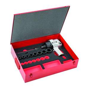 USAG 13-Piece Pneumatic Wrenches Assortment with <b>Impact</b> Wrench and <b>Sockets</b> Sheet Steel Case - Product Image 1