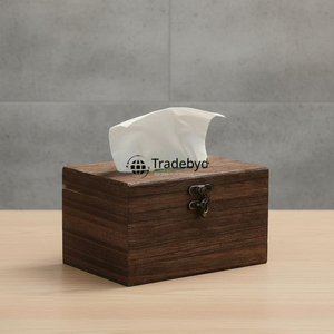 Natural Wooden Eco-Friendly <b>Floral</b> Pattern Engraved Premium Handmade Fashionable Tissue <b>Box</b> & Holder Home Decor Tradebyd - Product Image 4