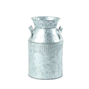 Ensemble de 3 boîtes à lait en fer galvanisé avec poignée, jardinière de fleurs élégante faite à la main pour décoration intérieure et extérieure - Product Image 2