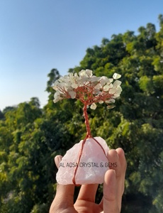 Árbol de Aventurina Verde Natural de Primera Calidad Hecho a Mano al por Mayor con Base de Cuarzo Rosa, Decoración para el Hogar, Recuerdo, Piedra Semipreciosa - Product Image 2