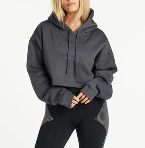 Sweats à capuche tricotés pour femmes, crop top toute saison, mode décontractée, streetwear confortable, tenue quotidienne - Product Image 3