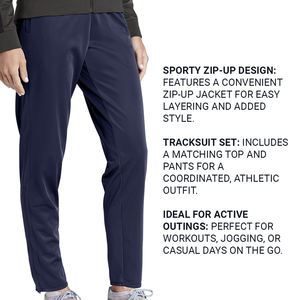 Ensemble de survêtements sportifs zippés personnalisés pour femmes, parfaits pour les superpositions et les sorties actives pour femmes - Product Image 5