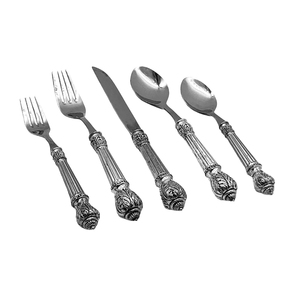 Juego de cubiertos de lujo modernos con mango de resina de acero inoxidable chapado en oro para boda al por mayor, 4 Uds., juego de cubiertos para el hogar - Product Image 2