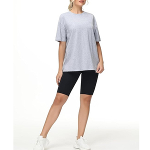 T-shirts décontractés pour hommes respirants, écologiques, à séchage rapide, surdimensionnés, col rond, manches courtes, entraînement, épaules tombantes, été - Product Image 3