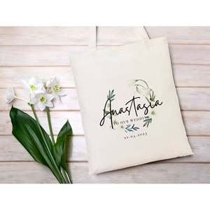 Bolsa de Bienvenida de Algodón Personalizable para Boda, Reciclable, Recuerdo para Despedida de Soltera, Bolsas de Regalo Personalizadas para Fiesta Nupcial, Ecológicas - Product Image 6