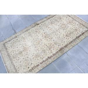 Rug, 3.5x6.6 ft Vintage Rug, <b>Brown</b> Ikat Rug <b>Wool</b> - Product Image 4