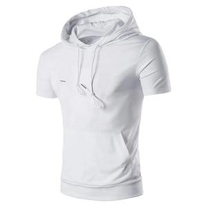 Chaleco con capucha de manga corta para hombre, sudadera de entrenamiento para gimnasio, Fitness, correr, culturismo, ropa deportiva, Jersey - Product Image 2