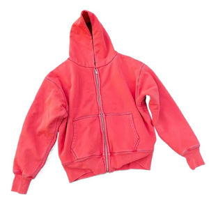 Sudadera con Capucha de Alta Calidad 100% Algodón French Terry para Invierno, Estilo Urbano, Lavado Ácido, Vintage, Personalizada, con Bolsillo Grande, Efecto Desgastado por el Sol - Product Image 4