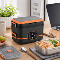 Chauffe-plat portable rechargeable 24000mAh, 1,5L, sans fil, intelligent, pour extérieur, boîte à lunch électrique 100W, boîte à lunch chauffante en acier inoxydable