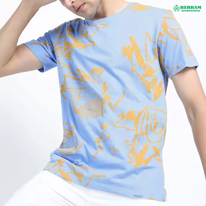 Camiseta de Hombre 100% Algodón Personalizada de Fabricante Pakistaní, Mitad Negra, Mitad Blanca, Diseño Bicolor, Ecológica, Transpirable, Corte Holgado - Product Image 3