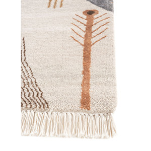 Tapis Manchaha en laine et soie de bambou noué à la main, motif abstrait, épaisseur 10 mm, rectangulaire, pour la maison et les couloirs, Les-2606 - Product Image 4