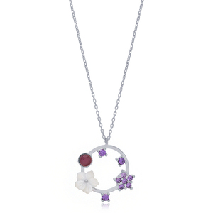 Collection d'été Fleur Creuse Ronde Charm Collier Turc Fait à la Main Bijoux en Argent Sterling 925 - Product Image 5