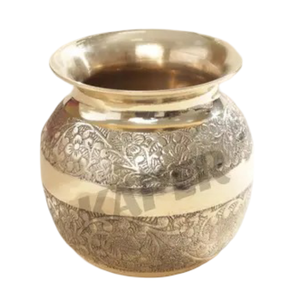 Lota en laiton pur vintage de haute qualité avec gravure, finition polie pour une utilisation en cuisine, article de cuisine antique arabe Lutiya - Product Image 4