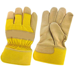 Gants de sécurité souples en cuir de vache fendu avec logo personnalisé Gants d'assemblage anticoupure pour écran tactile Gants de travail de cour antidérapants - Product Image 1