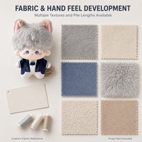 Peluche personnalisée en forme d'oreilles de chat gris de 10 cm, jouet en peluche doux et mignon, OEM ODM, vente en gros, cadeau