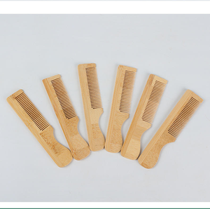 Peine de Pelo de Bambú Orgánico para Salón, Dientes Anchos, Desechable, Portátil, Color Madera Natural, Hecho a Mano, para Hotel, Hogar, Viajes, Crescent Crafts - Product Image 5