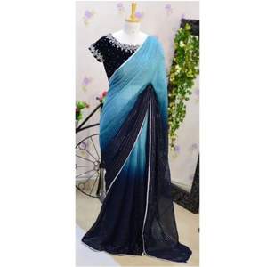 Collection de saris indiens ethniques en georgette de luxe avec des motifs élégants parfaits pour les fonctions de mariage Festival Sarees - Product Image 1