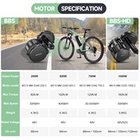 Kit moteur central Bafang BBS01 BBS02 BBSHD 250W 350W 500W 750W 1000W 36V 48V 52V Version CAN avec écran EKD01