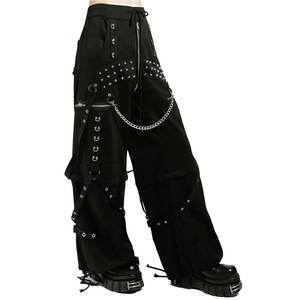 Pantalones de Moda para Mujer, Estilo Gótico Oscuro, con Cadena Convertible en el Tobillo, Estilo Punk Rock, 2026 - Product Image 2