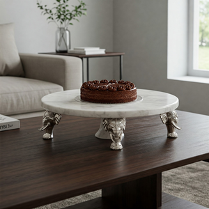 Support à dessert de luxe en argent et en marbre Plateau de service de fête robuste Décoration pour la maison et les événements Fournisseur et fabricant vérifié - Product Image 5