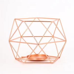 Geometric Rose <b>Gold</b> <b>Candle</b> Holder Suitable For Tabletop Display Home Decor Cafes And Dining Spaces Display Use From India - Product Image 1