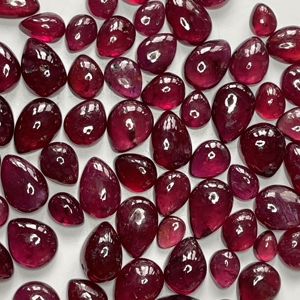Cabujón de rubí Natural de buena calidad, forma de pera, tamaños rojos profundos, 5x7-9x11mm, piedras preciosas sueltas tratadas térmicamente para la fabricación de joyas - Product Image 3