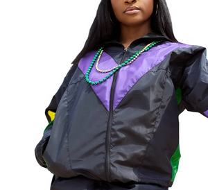 <b>Women</b> Nylon Tracksuit Two Piece Set High Waist Windbreaker Jogger <b>Pants</b> Long Sleeve High Waist <b>Sweat</b> Suit - Product Image 3