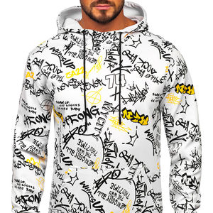 Jersey con capucha informal OEM para hombre, manga larga, Invierno 100%, poliéster, respetuoso con el medio ambiente, transpirable, estampado por sublimación, teñido liso - Product Image 3