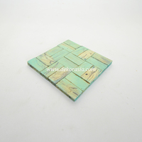 Sous-verre carré en tamarin vert, écologique, fait main, en bois, accessoires décoratifs pour thé, café, boissons, tapis et dessous de verre