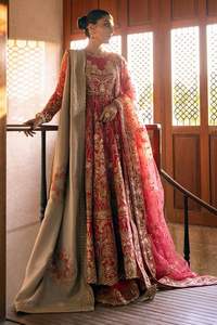 2024 élégant broderie lourde mariée Anarkali Lehenga Dupatta fait soie cristal perles de verre Dabka travail indien pakistanais vêtements - Product Image 2