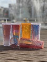 Tasse cloutée Spiky Mat Noir Rose Violet Vert Or Gobelet Ananas Tasses à boissons froides réutilisables avec couvercle et paille