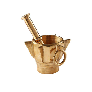 Mortero de latón de calidad estándar, herramienta de cocina de especias, trituradora médica, tazón, pieza sin pulir hecha a mano - Product Image 5