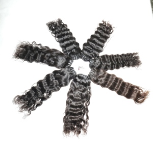 Extensions de cheveux humains indiens Remy à cuticules alignées, non traités, ondulés profonds, double trame, vente en gros - Product Image 1
