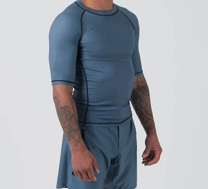 Rashguard Jiu-Jitsu de manga corta personalizado unisex con equipo No Gi de secado rápido de alta calidad y logotipo personalizado - Product Image 3