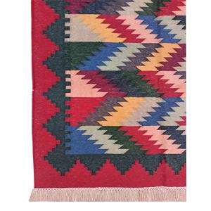 Alfombra Dhurrie de algodón geométrica moderna hecha a mano, color personalizable, reversible, antibacterias, características, alfombras Premium para la vida - Product Image 5