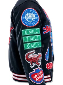 Blouson Bomber Collège Personnalisé en Cuir Brodé Chenille pour Homme et Femme 2025 - Product Image 6